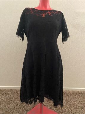 Black Lace Fit & Flare Dress - Elegant Women's Cocktail Dress